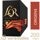 Kit 200 cápsulas Café LOR Origens