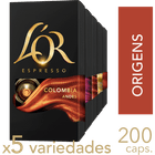 Kit 200 cápsulas Café L'OR Origens