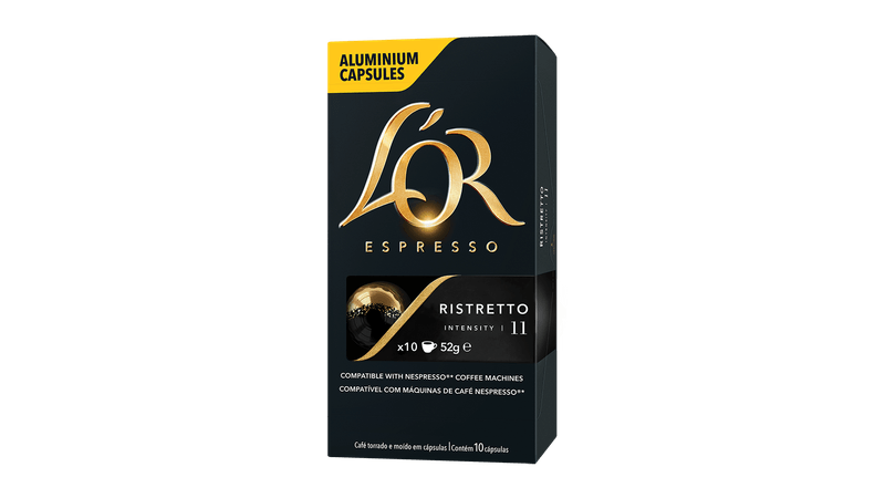 Cápsulas de Café L'or Ristretto - Compatíveis com Nespresso® - 10 un.